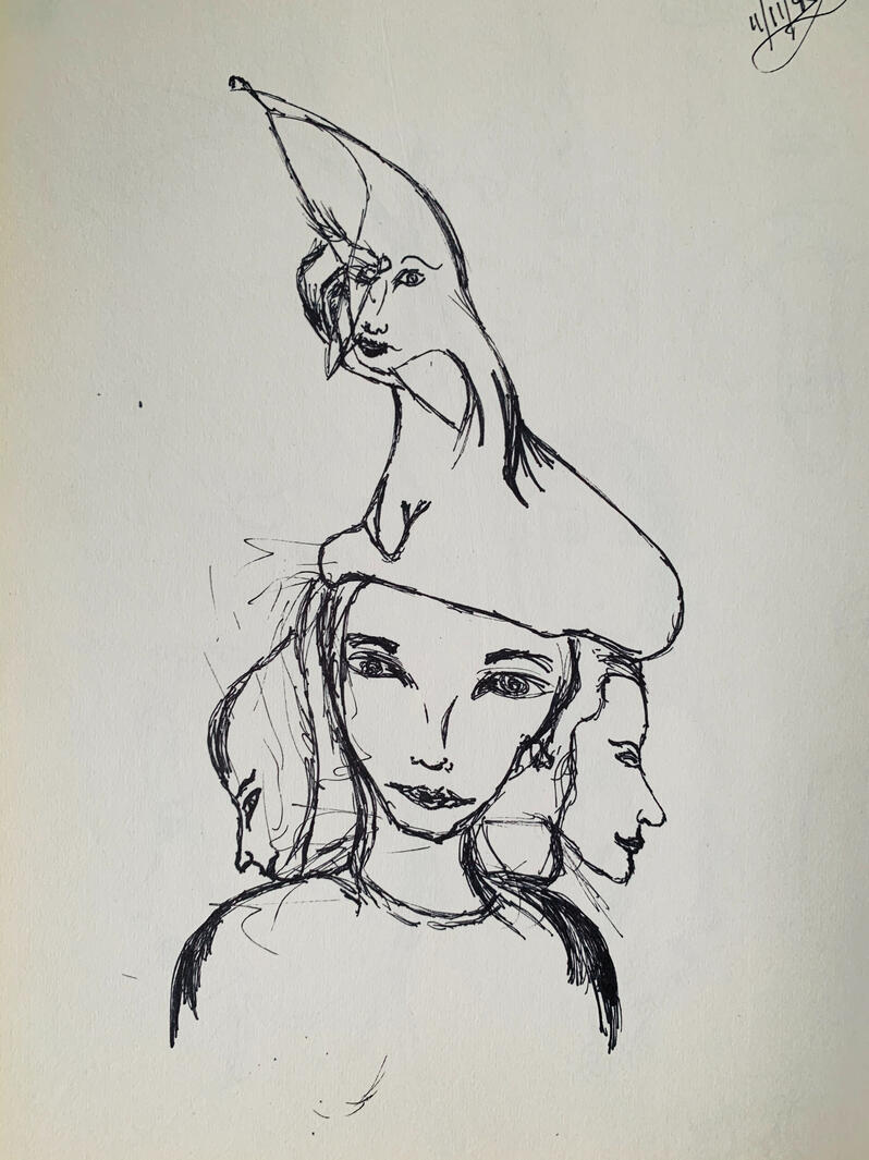 Faces, Graphite on Paper. 1998